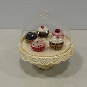 Decorative Cupcake with Glass Dome ornament